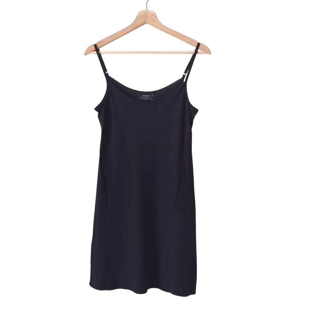 Commando Scoop Neck Mini Cami Slip Dress Nylon Stretch Black USA‎ Layering Large